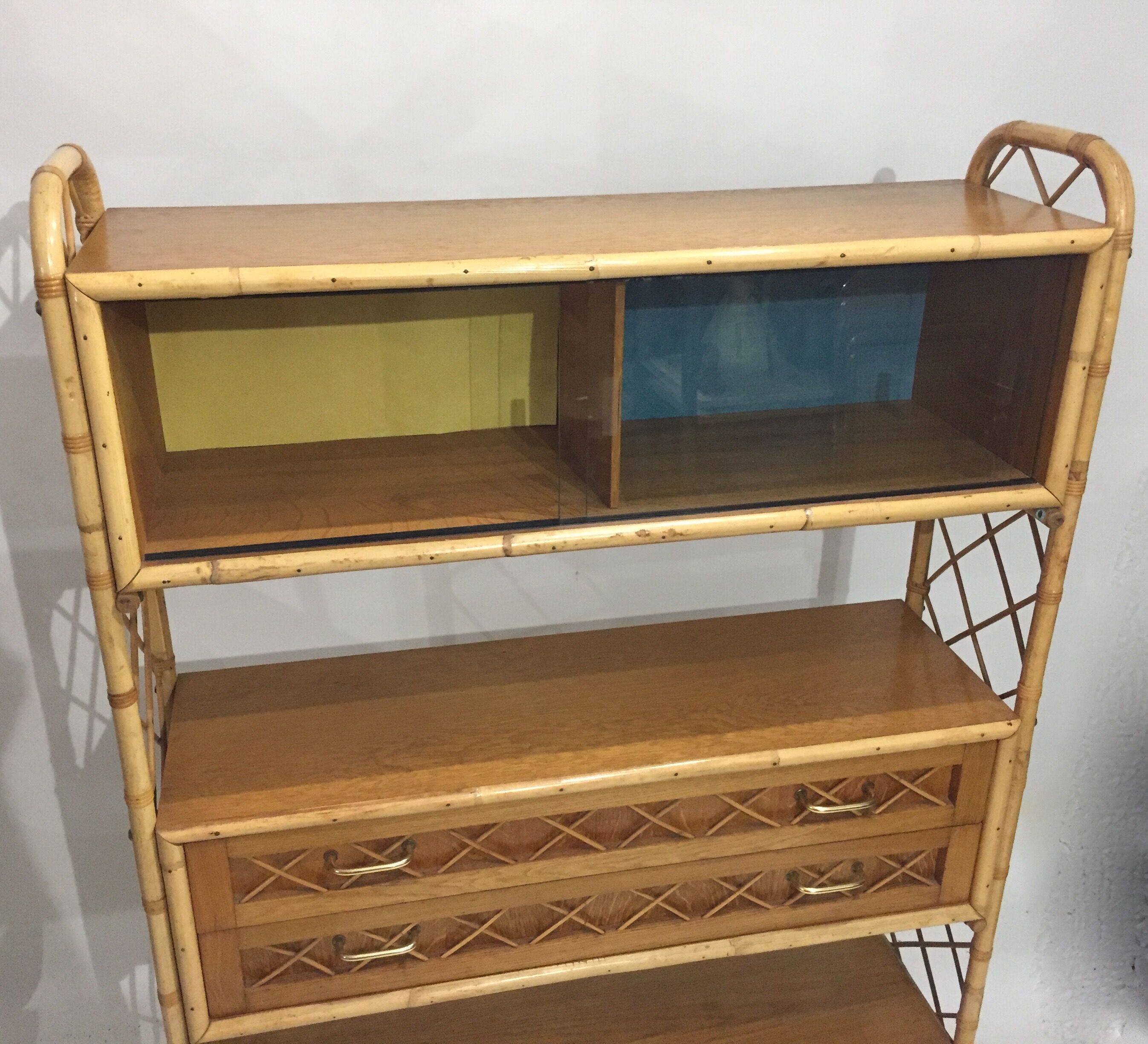 Rattan bookcase