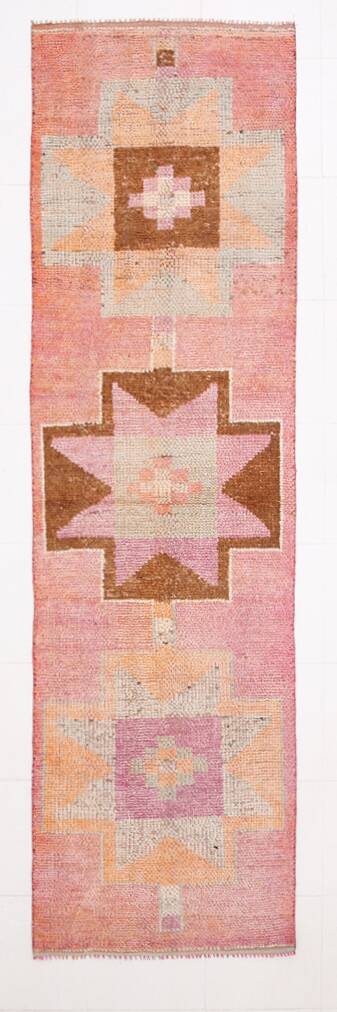 Pink Orange Turkish Runner Rug 87x316Cm SK 23422