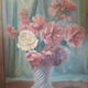 Huile sur carton bouquet de fleurs vintage