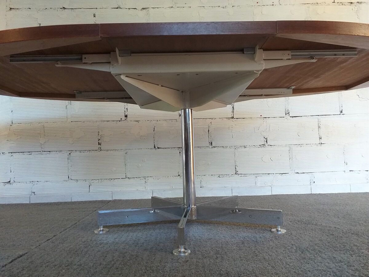Georges Frydman's 60s vintage teak design oval dining table