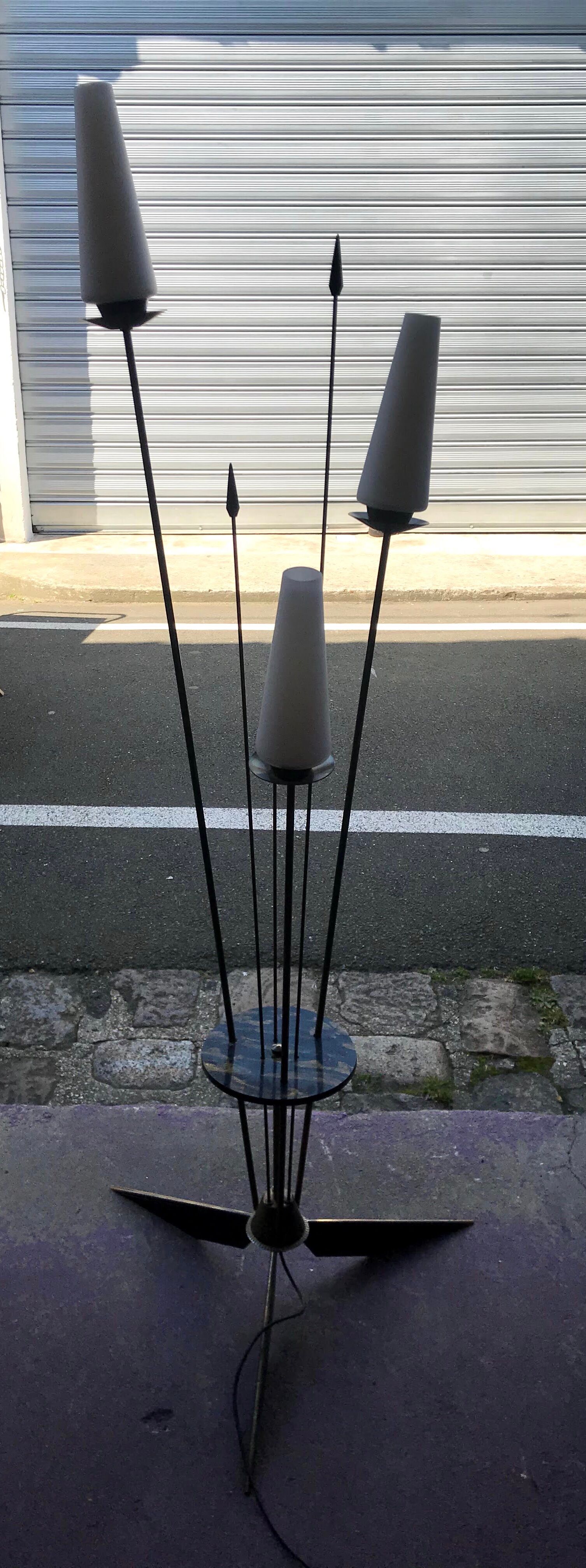 Vintage lamp 3-branch 1960s lamp