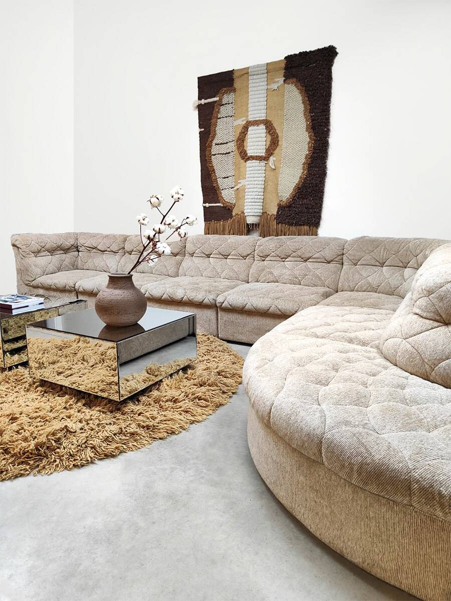 Vintage modular sectional sofa Laauser 'Ivory beige'
