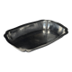 Silver metal serving dish oval rectangular high edges 30.5 x 21