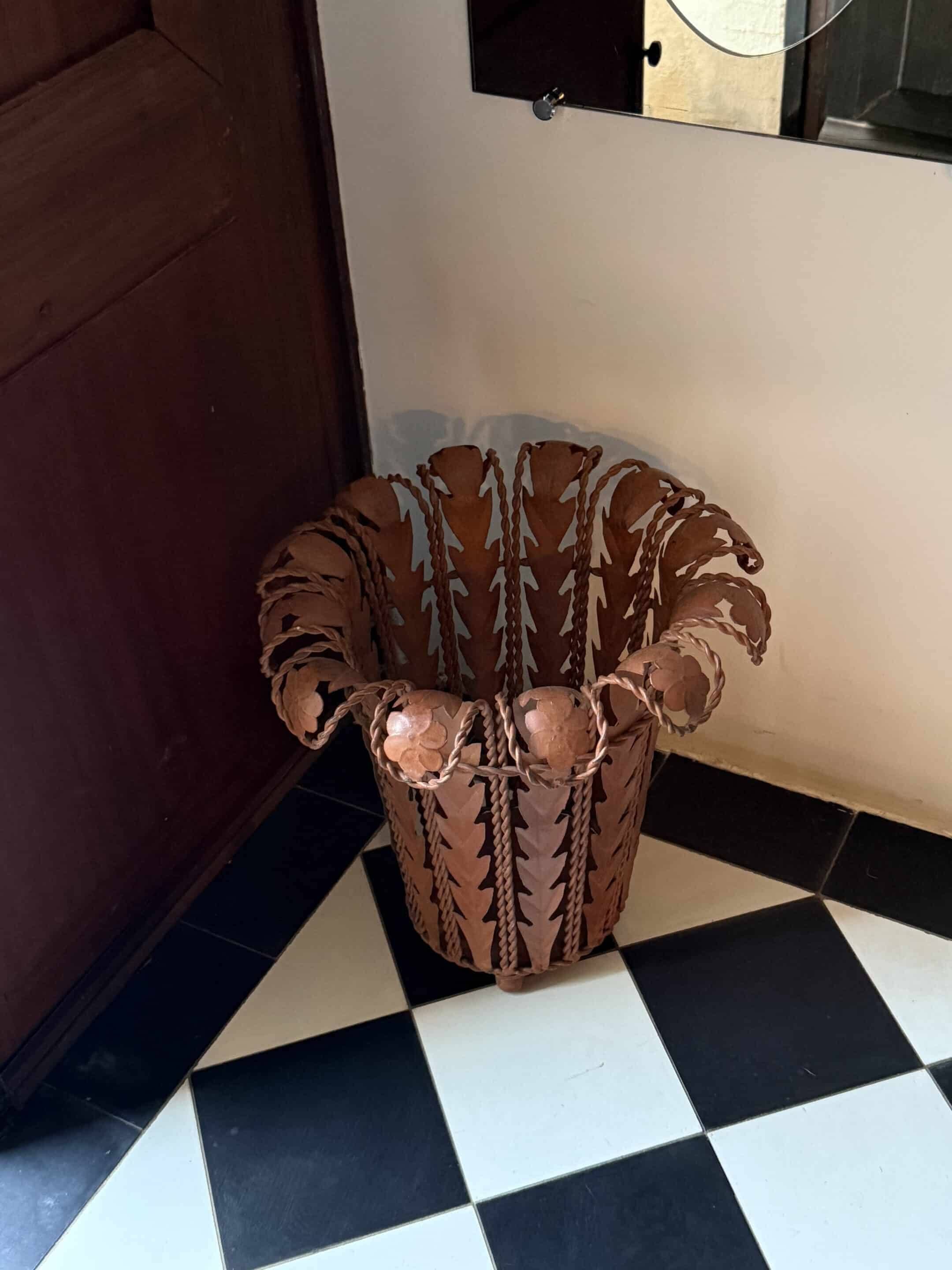 Umbrella stand or metal plant pot inspired by Art Nouveau, 20th century