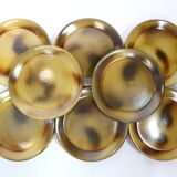 Vintage service plates and serving trays, 39 pieces, silk-screened.