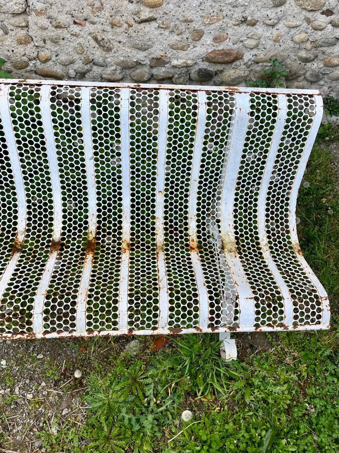 Public bench, street furniture, wrought iron garden bench