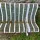 Public bench, street furniture, wrought iron garden bench