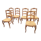 6 Louis XV style oak chairs