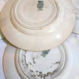 5 flat plates green iron earth earthenware from st amand