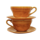 2 cups and saucers vintage '70 honey color