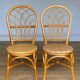Suite de 4 chaises rotin 1970bois cintre belle patine