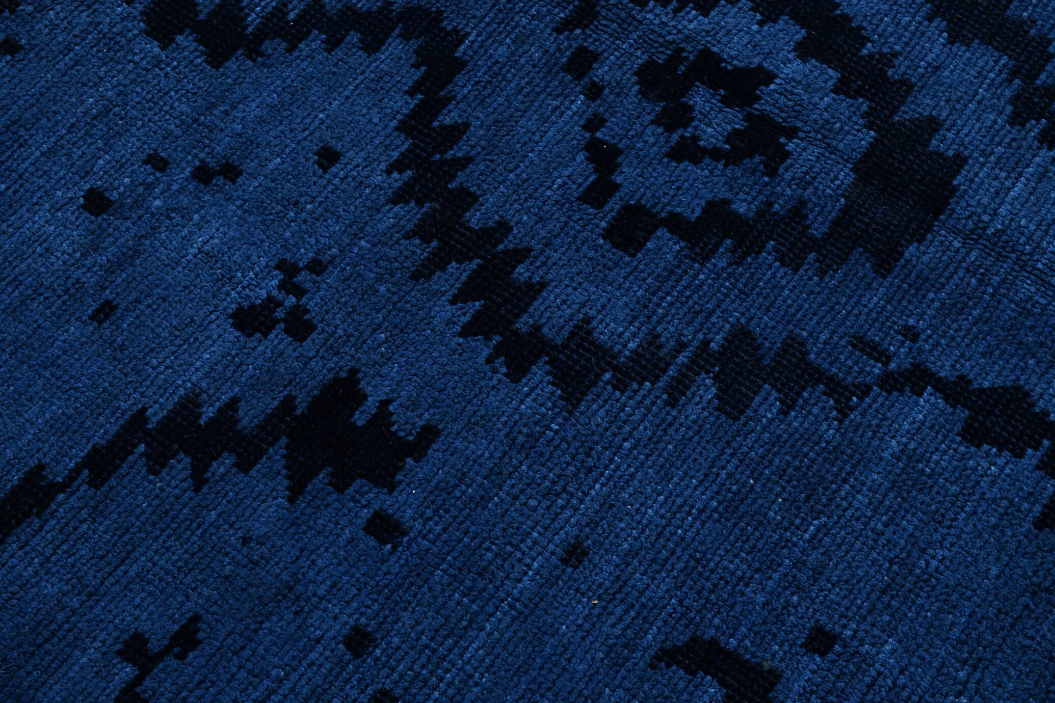 7x10 Navy Blue & Black Turkish Kilim Rug, 204x296Cm