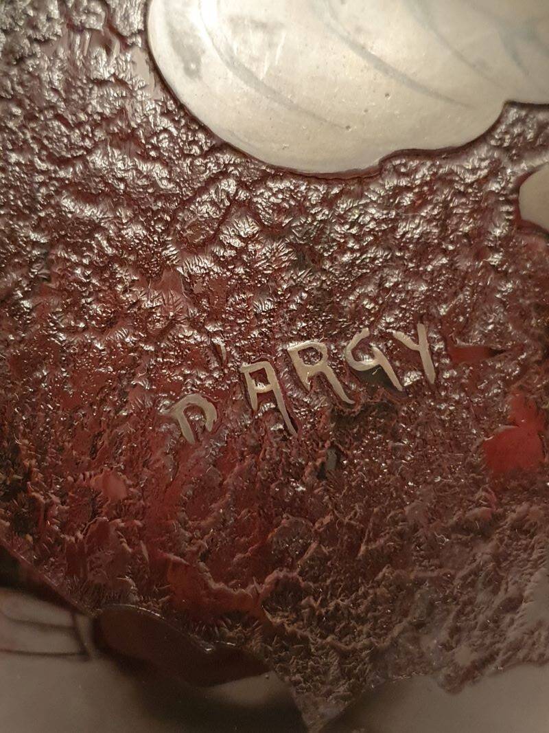 Large art deco ball vase signed d'argyl