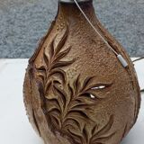 Ceramic lamp by Vallauris Fonck and Matéo lampshade of origin