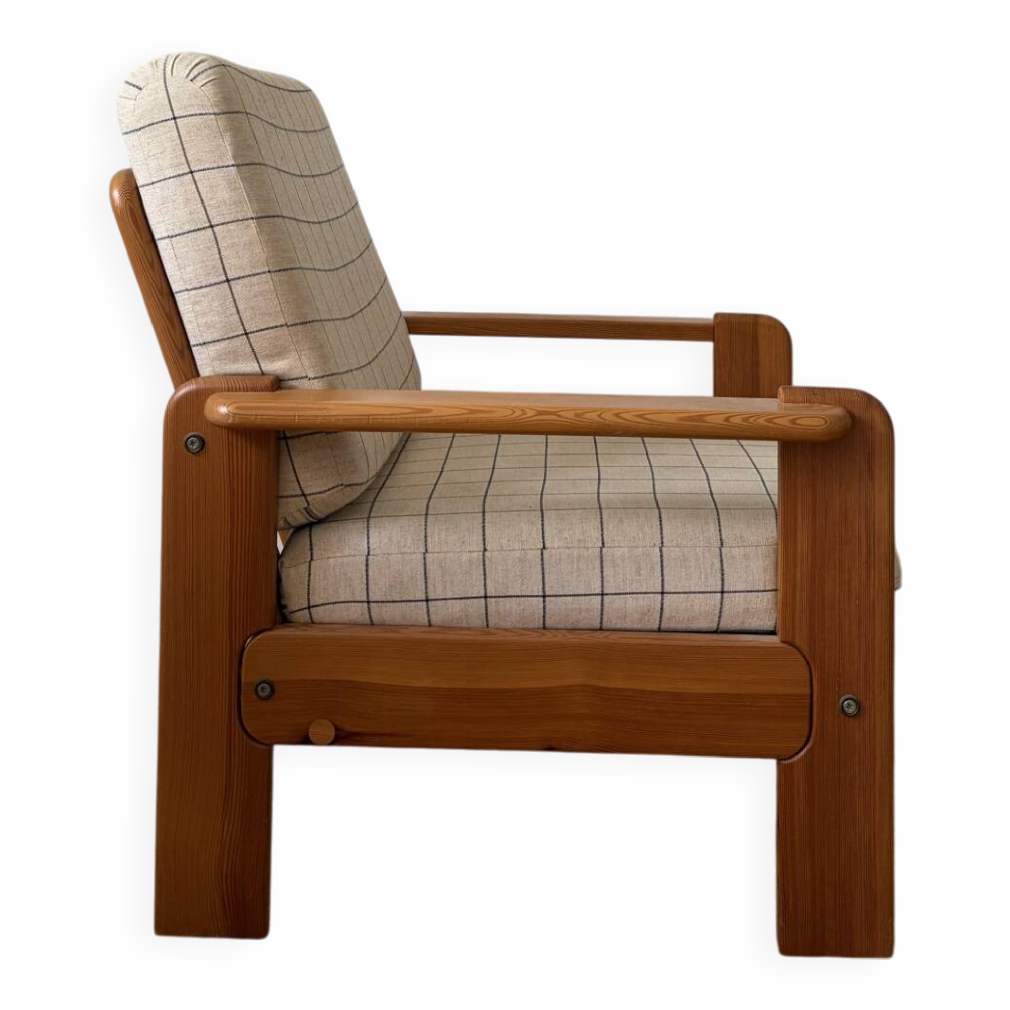 Modernist armchair in solid pine