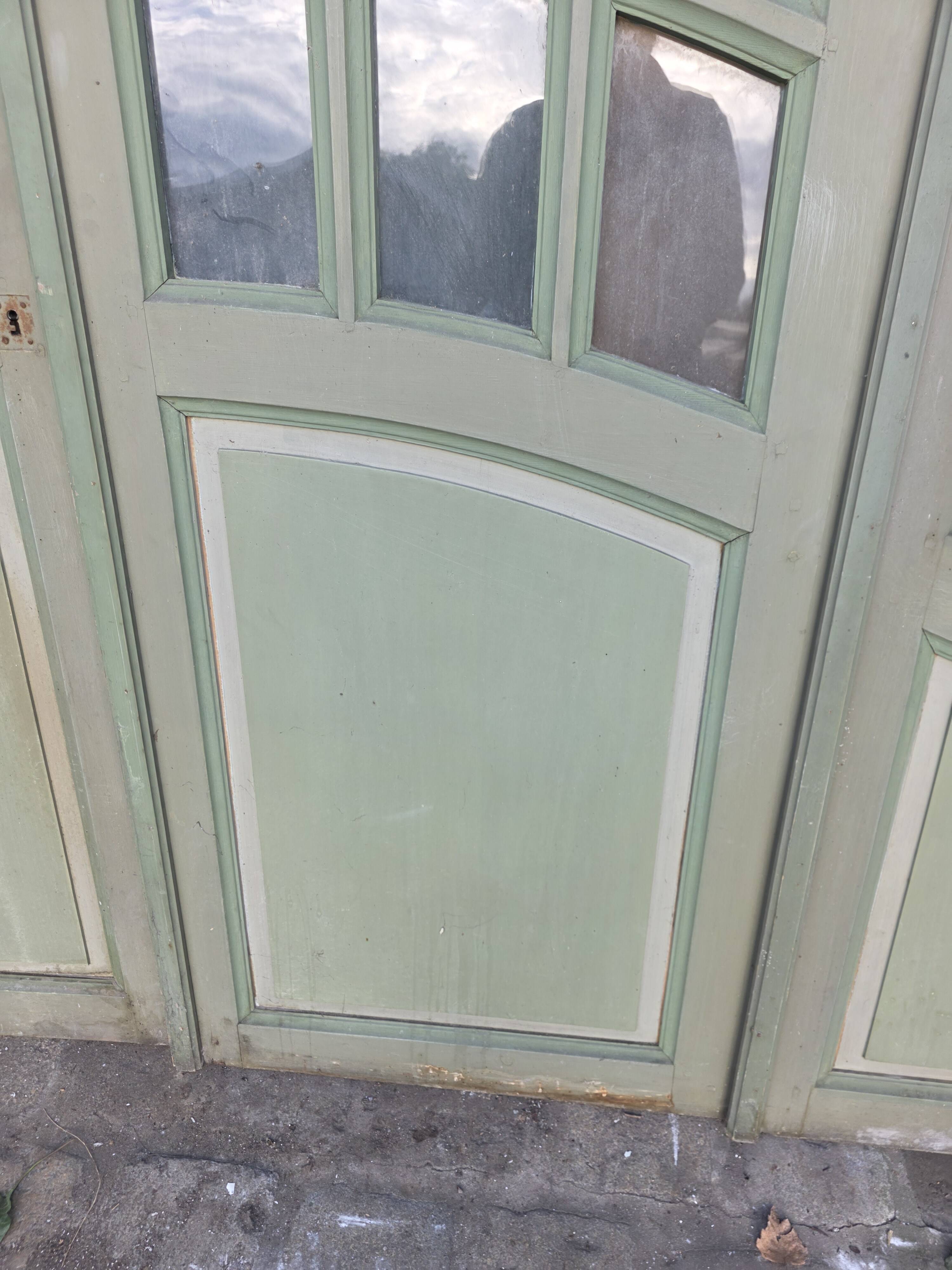 4 Art Nouveau partition doors + transom