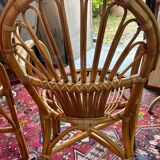 2 vintage rattan armchairs