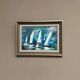 Original Swedish Oil on Panel – “Sailboats” by Bertil Thorell,  Signed