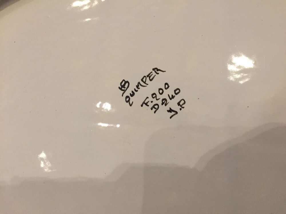 Oval serving dish Henriot Quimper floral decor