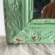 Classic antique mirror – wooden and plaster frame – repainted green from the 60s