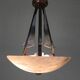 Art Deco style pendant light with alabaster shade, 1980s