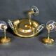 Late 20th Century Modern Full Brass Sconces and Flush Mount by Fase - 3 Piece Set