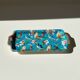 Longwy enamel cake plate – bird decoration – 40 x 19 cm