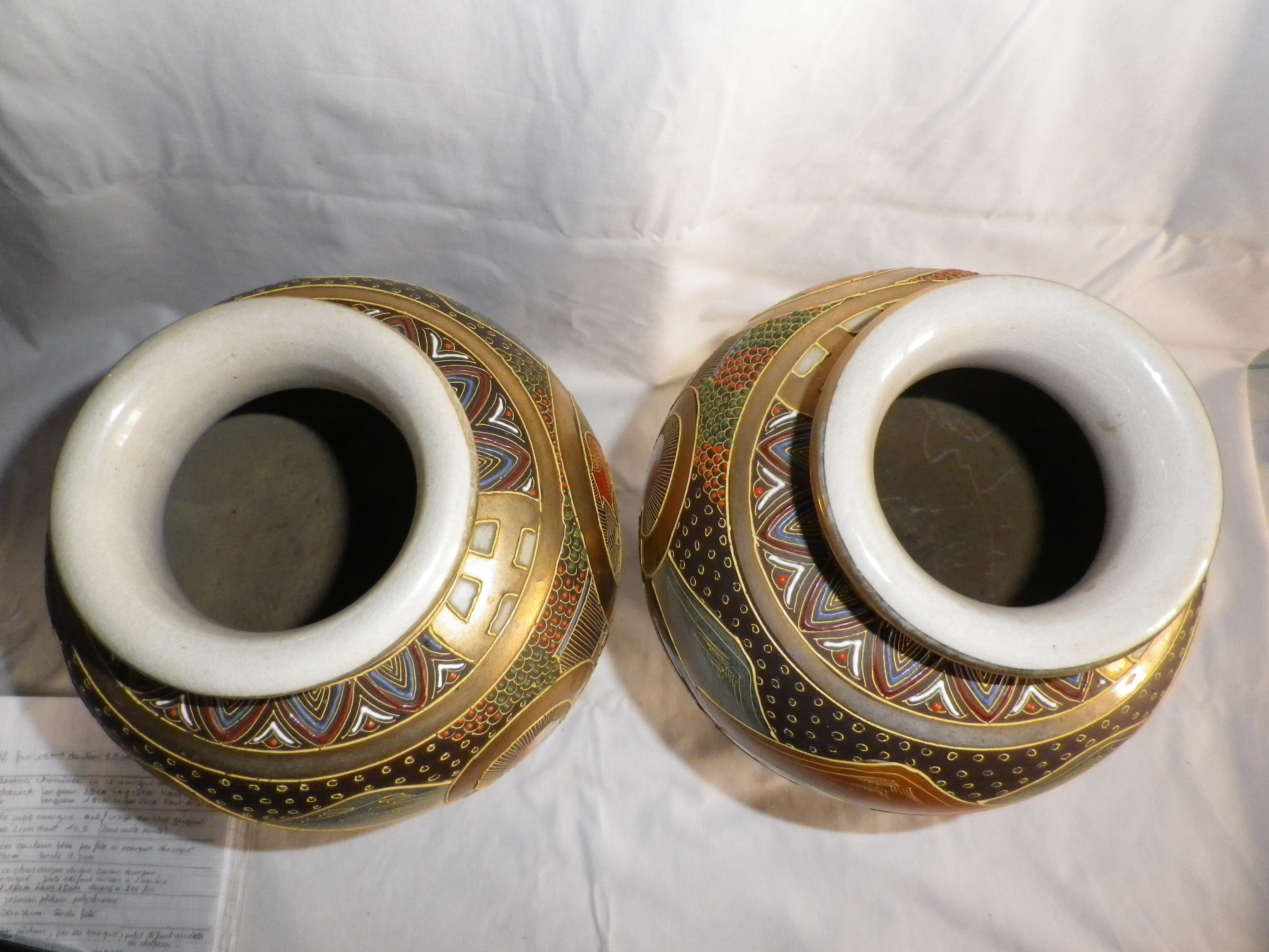 satsuma vase pair