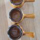 3 glazed earthenware pans