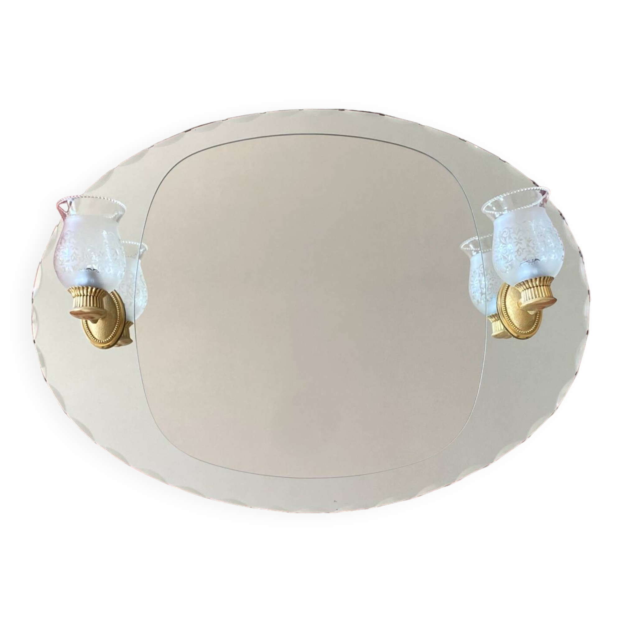 Miroir de salle de bain étagère et lampes
