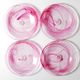 Set of 4 Kosta Boda 'Mine' Glass Dessert Plates / Ulrica Hydman Vallien