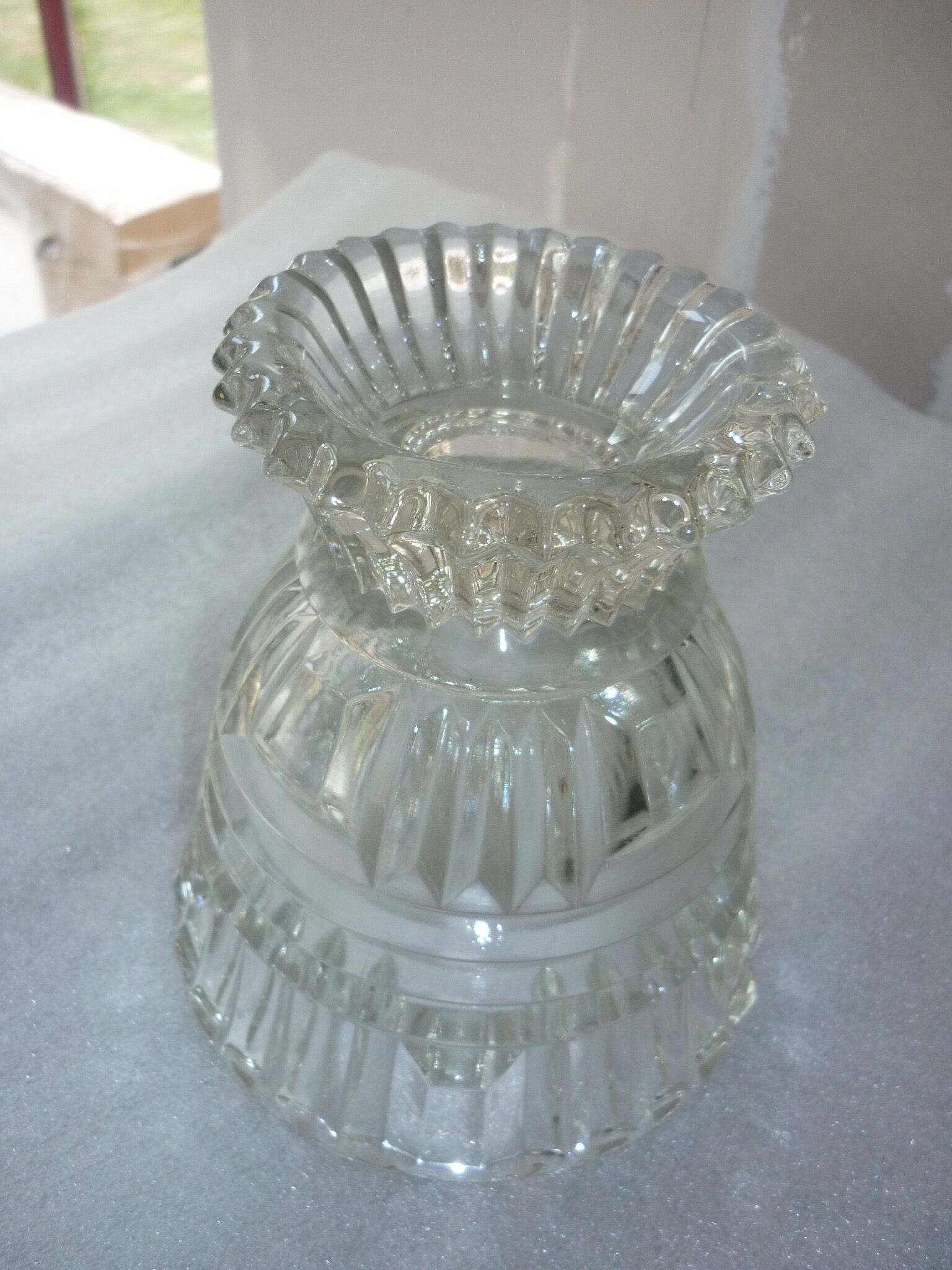 Ancient art-deco molded glass vase