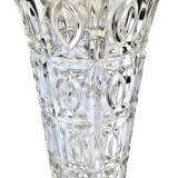 1960s Large trumpet vase Thick transparent glass
