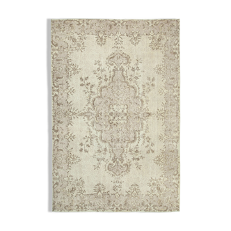 Hand-Knotted Unique Turkish Beige Rug 206 cm x 314 cm