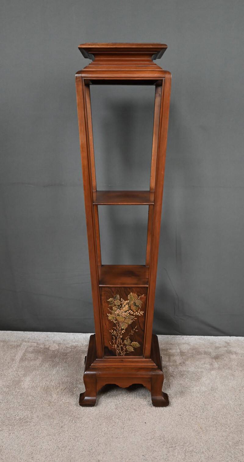 Large Cherry & Walnut Stool, Asian style – Early 20th century