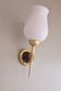 Pair of opaline and brass wall lights 1950