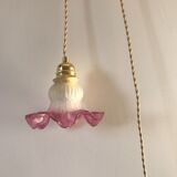 Violet tulip lamp in polished glass