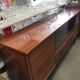 Vintage 1960s enfilade in varnished cherry wood.