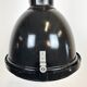 Industrial Black Enamel Factory Spotlight with Convex Glass Cover, 1960s