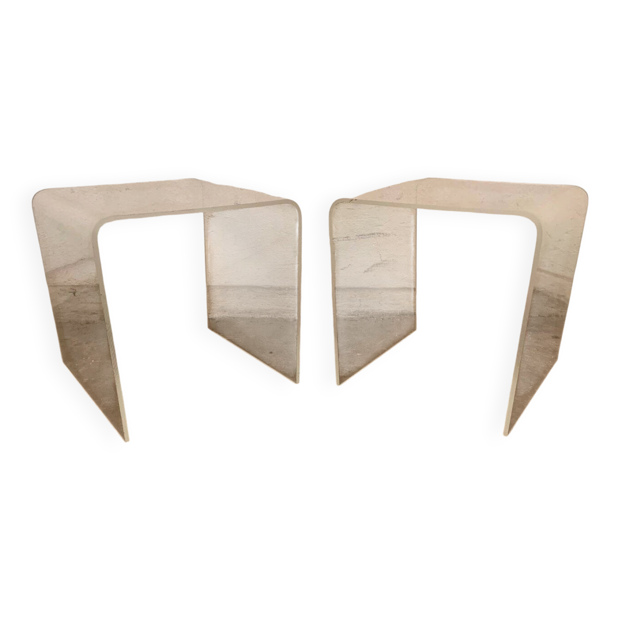 Vintage side tables in acrylic, 1970s, set of 2