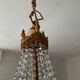 Lustre cascade en bronze et pampilles de cristal