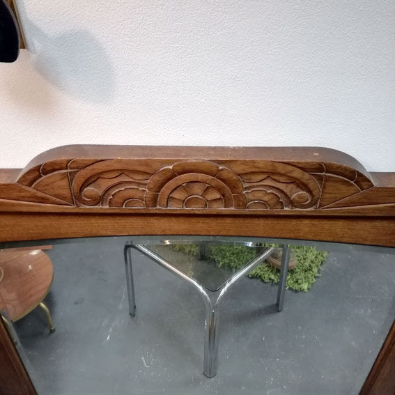 Miroir art déco en bois 78x94cm