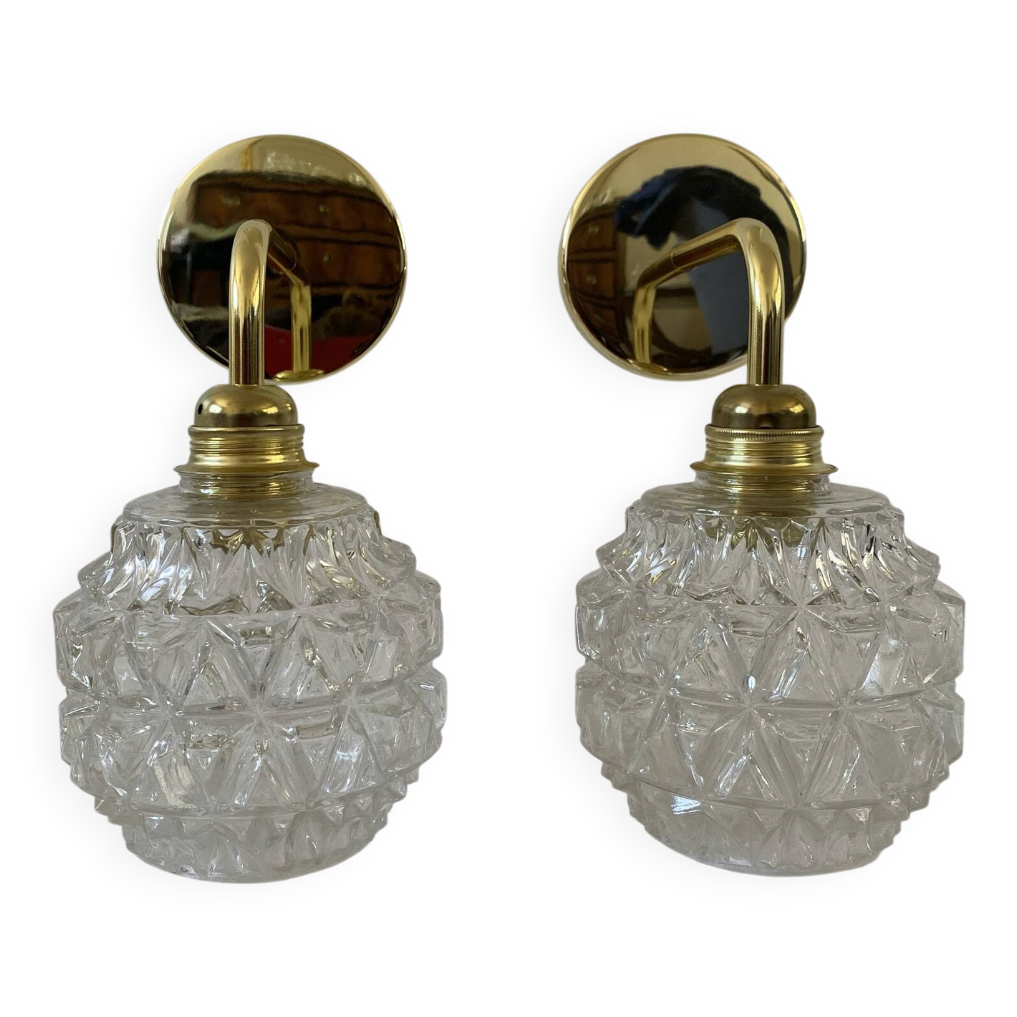 Pair of vintage globe wall sconces