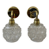 Pair of vintage globe wall sconces