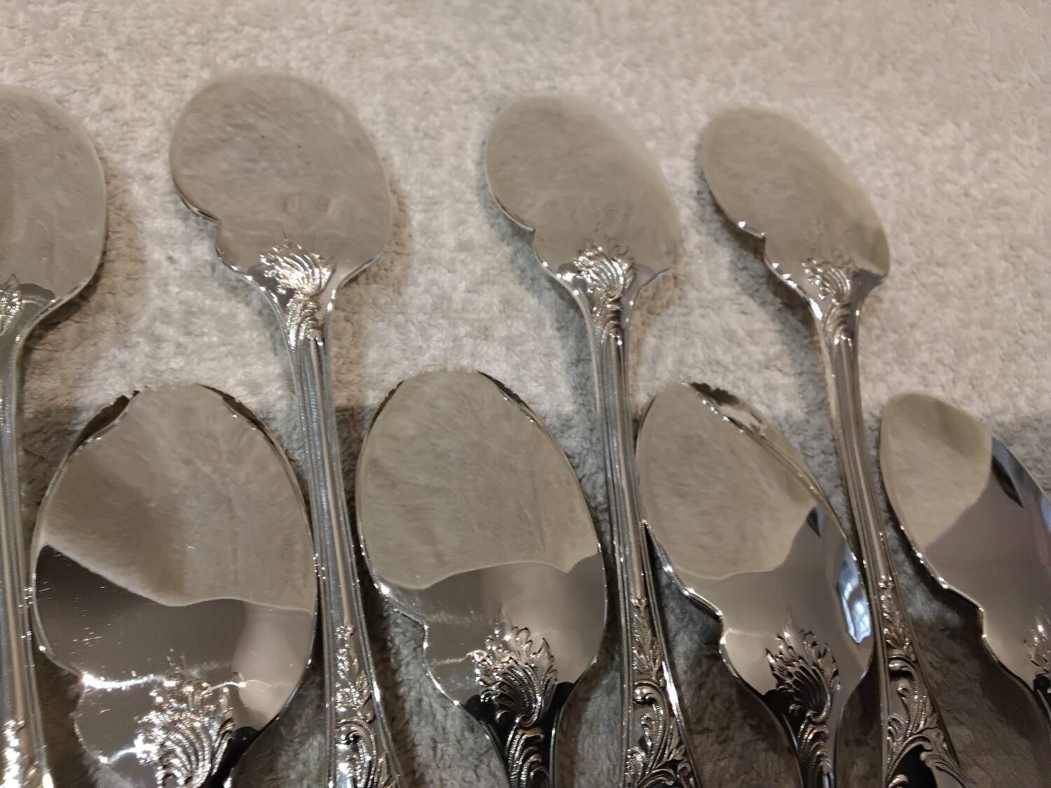 2 individual metal silver-plated sauce spoons by Christofle Marly