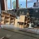 Antique XXL wall mirror (200 x 100 cm) with refined floral engravings