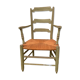 Provencal armchair in patinated beech Seat in straw XX century