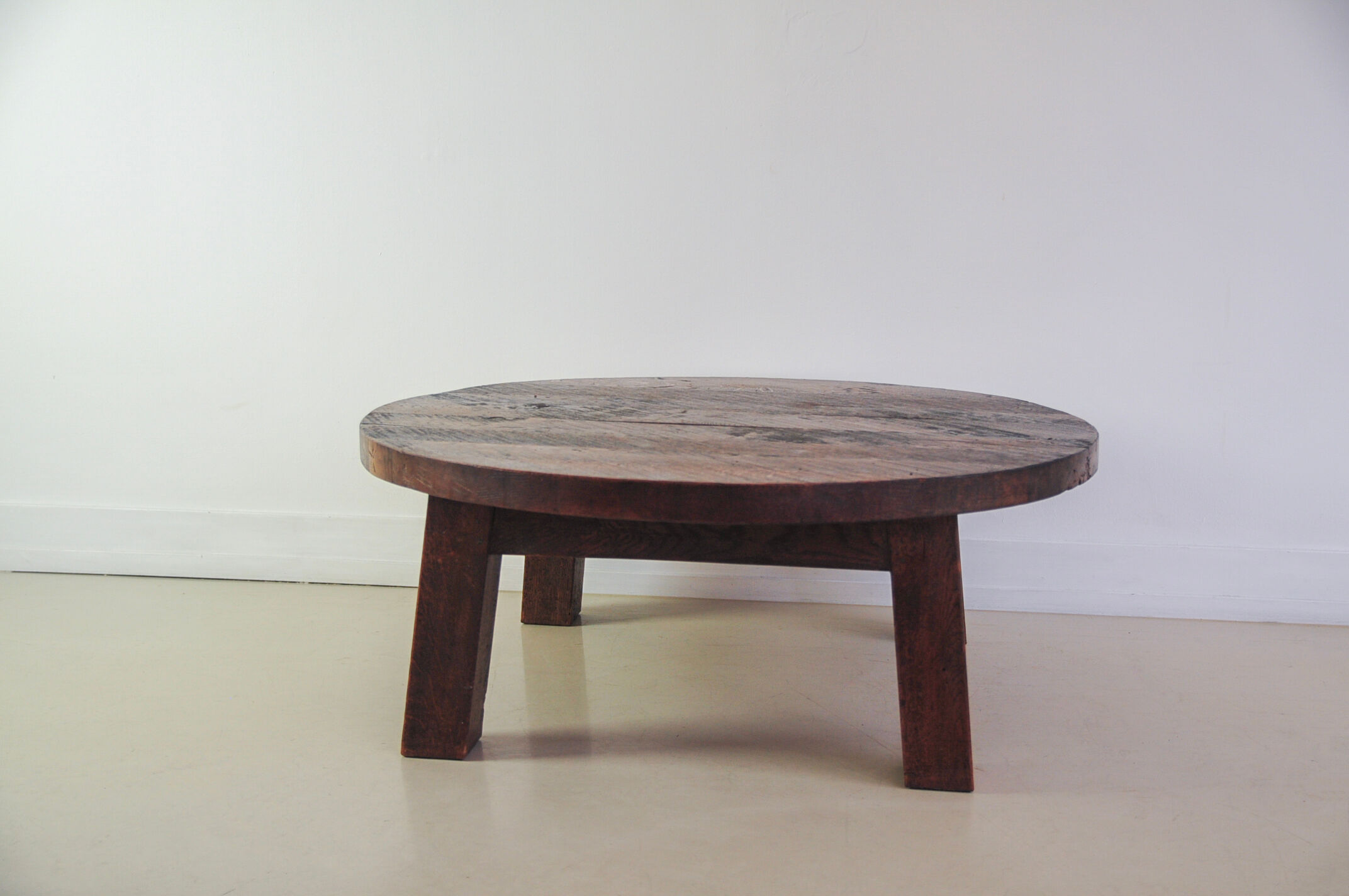 Round brutalist coffee table