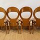 4 chaises bistrot Baumann modèle Mouette en bois courbé