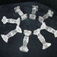 Set of 8 slightly opaline glass knife holders Column shape
